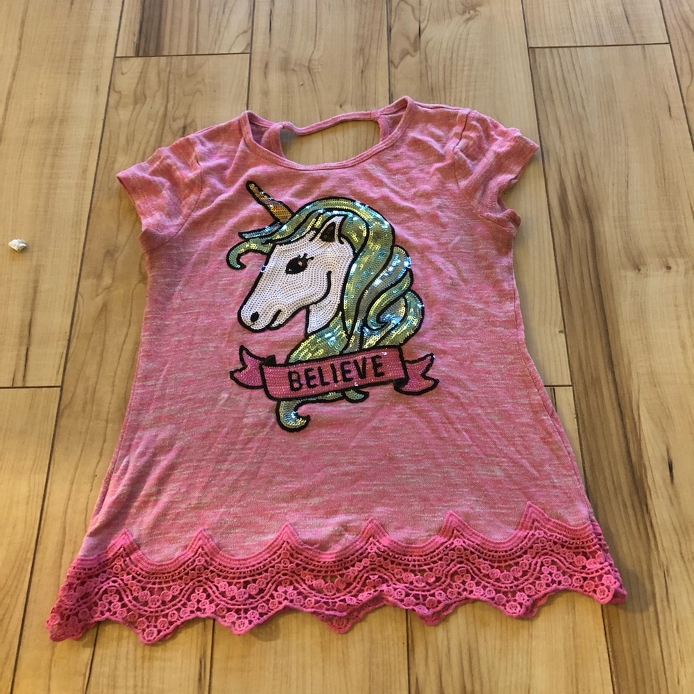 girl sparkly unicorn shirt